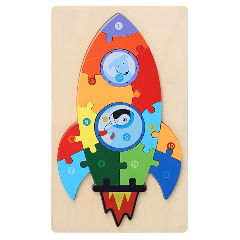 Large Wooden Numbered Puzzle - Assorted Designs