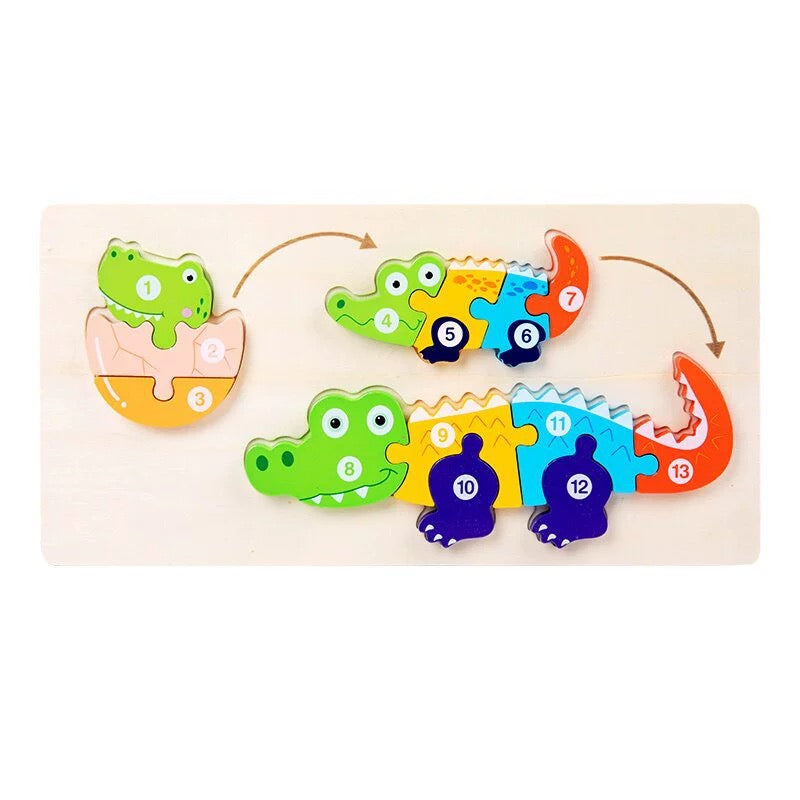 Life Cycle Numbered Wooden Puzzles - Assorted Designs