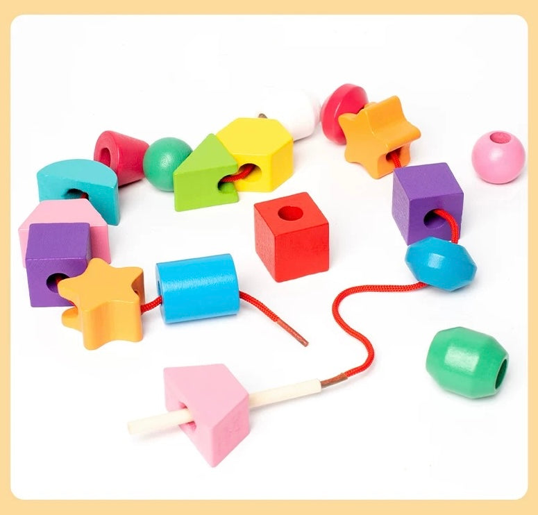 Stack, thread & build: Shape Stacking Activity