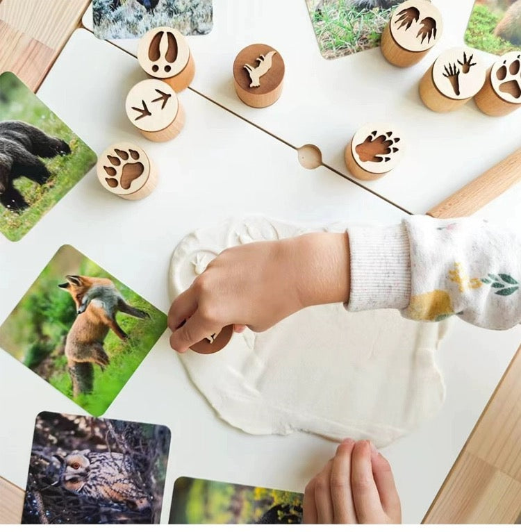 Animal Footprint Stamps - Set of 9