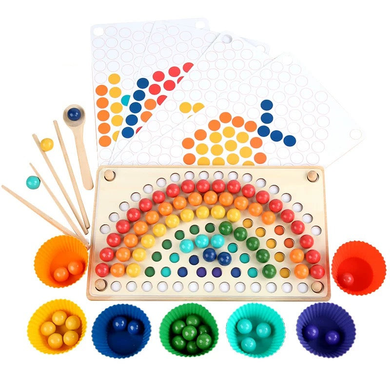 Wooden Rainbow Beads, Board & Templates