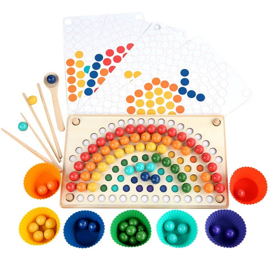 Wooden Rainbow Beads, Board & Templates