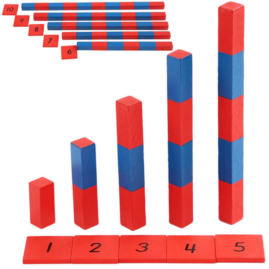 Montessori Blue and Red Number Rods