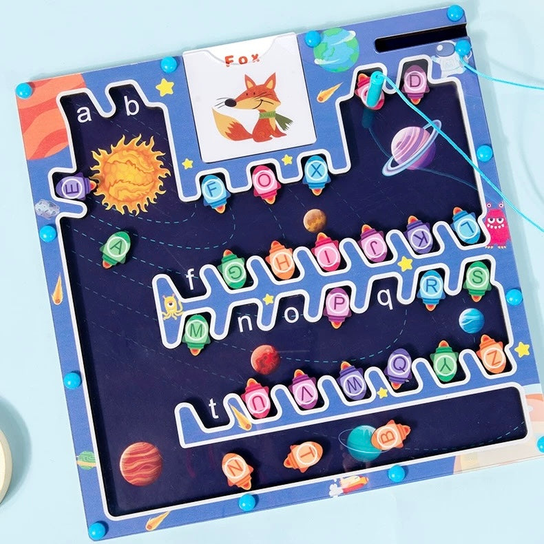 Stick, Shift, Match - Magnetic Alphabet Rocket Game
