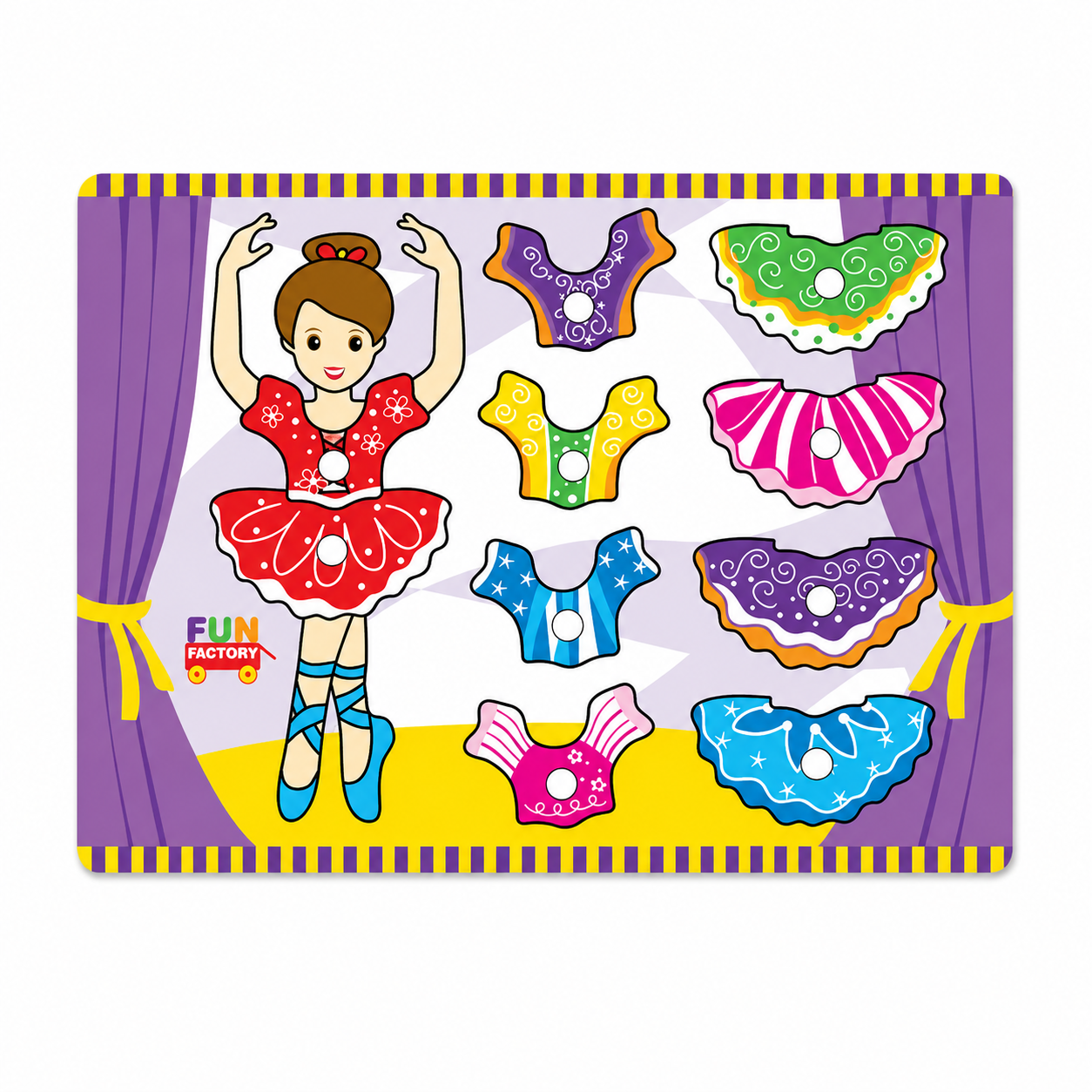 Ballerina Dress-Up Fun Wooden Peg Puzzle