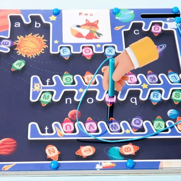 Stick, Shift, Match - Magnetic Alphabet Rocket Game