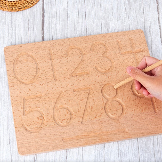 Double Sided Wooden Tracing Board - Numbers & Patterns