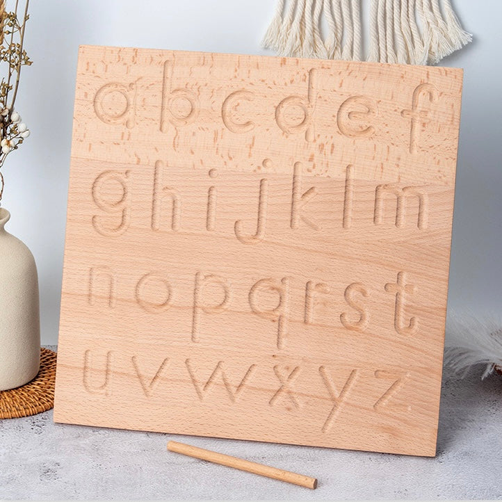 Double Sided Wooden Tracing Board - Upper & Lower Case Letters