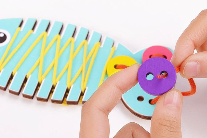 Lacing & Threading Wooden Fish