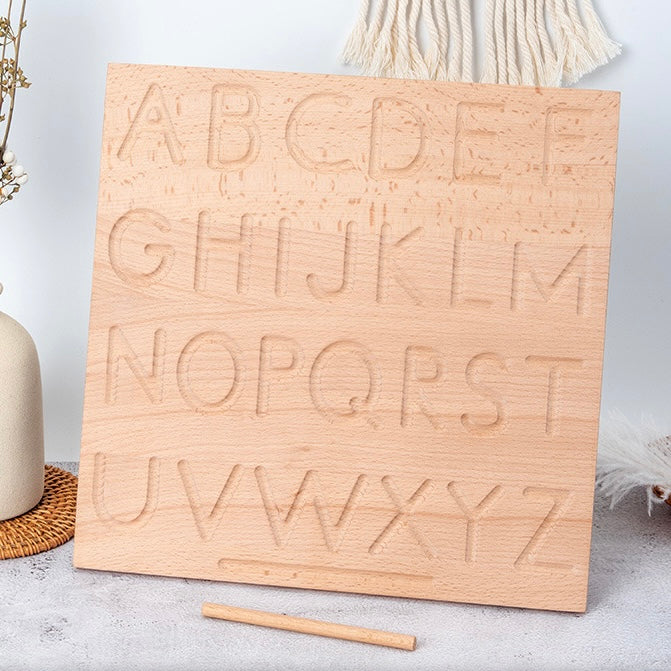 Double Sided Wooden Tracing Board - Upper & Lower Case Letters