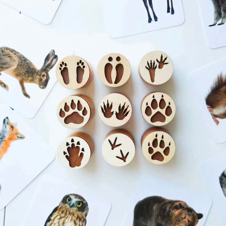 Animal Footprint Stamps - Set of 9
