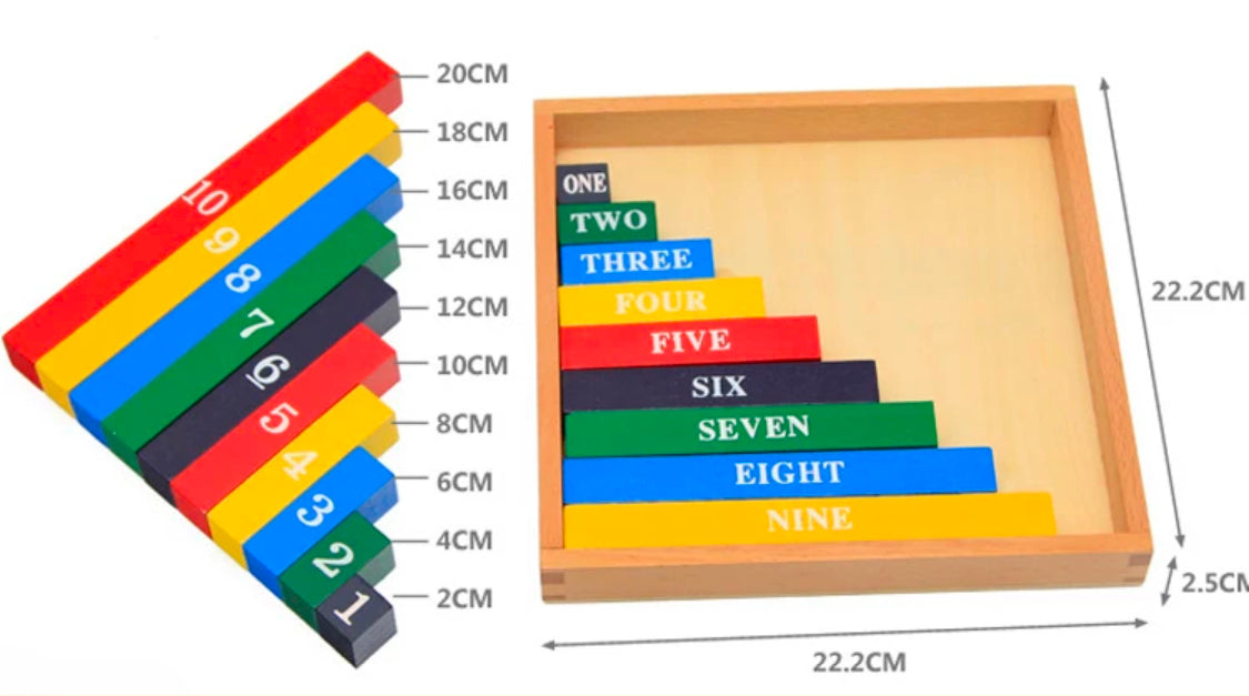 Montessori Wooden Counting Rods