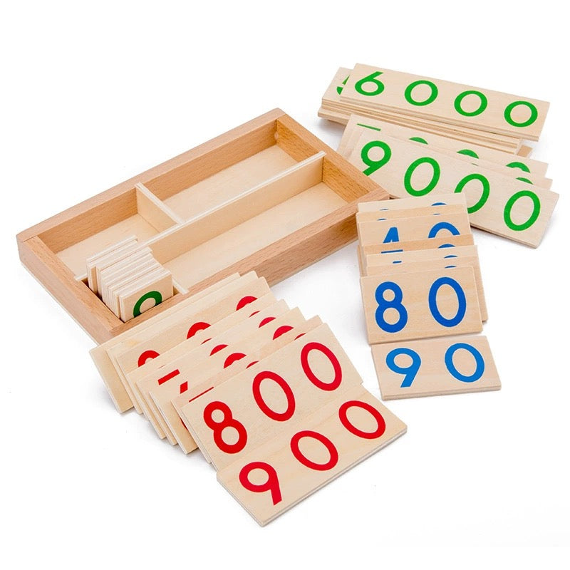 Montessori Wooden (Place Value) Number Cards (1-9000)
