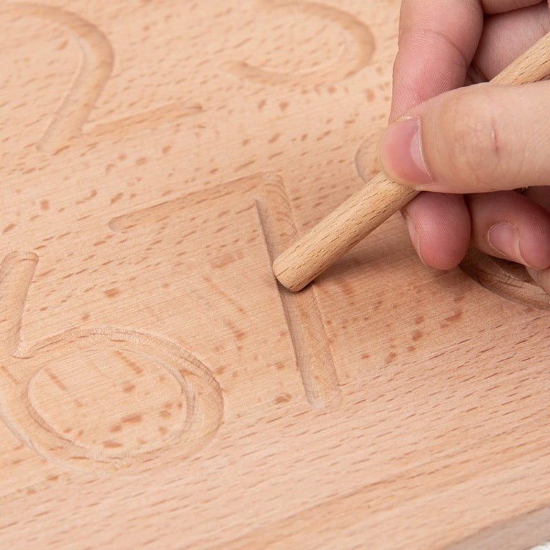 Double Sided Wooden Tracing Board - Numbers & Patterns