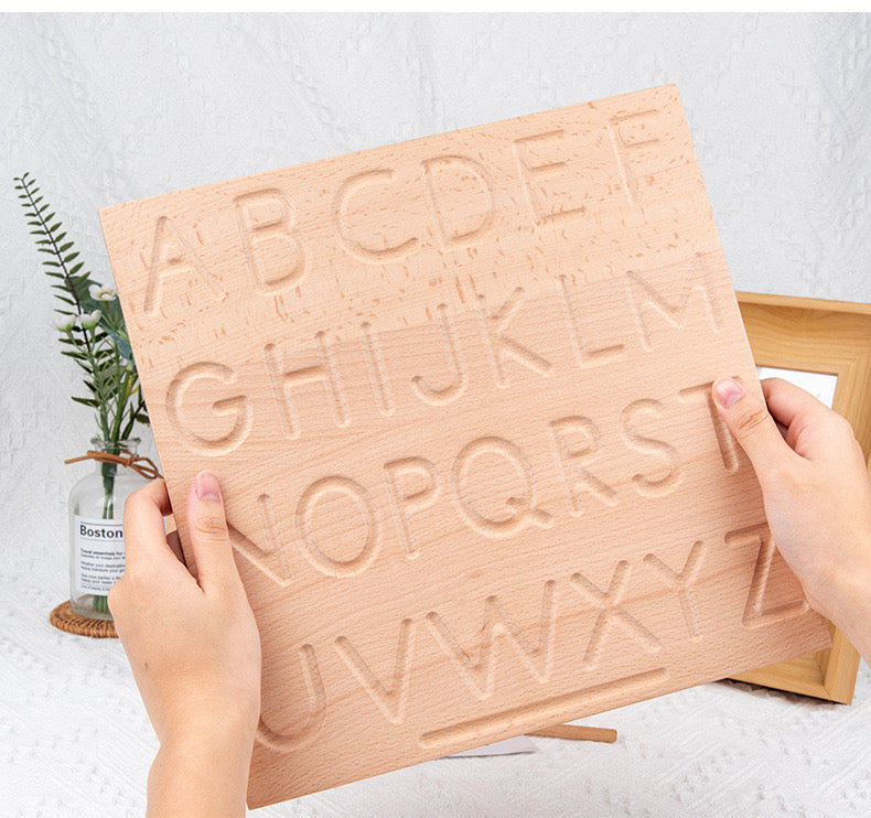 Double Sided Wooden Tracing Board - Upper & Lower Case Letters