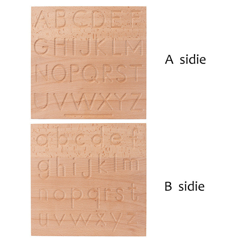 Double Sided Wooden Tracing Board - Upper & Lower Case Letters