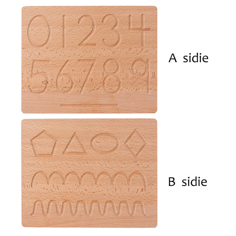 Double Sided Wooden Tracing Board - Numbers & Patterns
