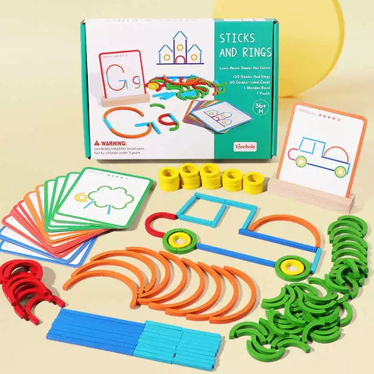 120pc Sticks & Rings Creative Blocks