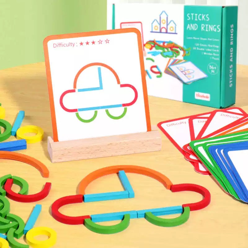 120pc Sticks & Rings Creative Blocks