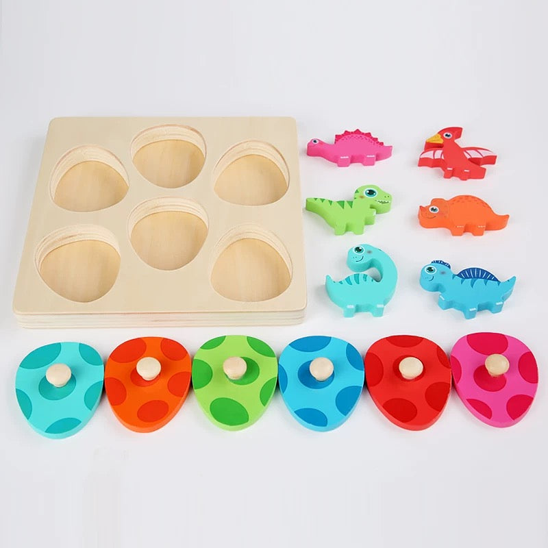 Layered Wooden Puzzle: Dinosaur Babies