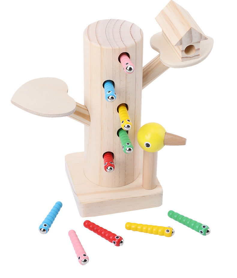 Magnetic Worm Catching Game