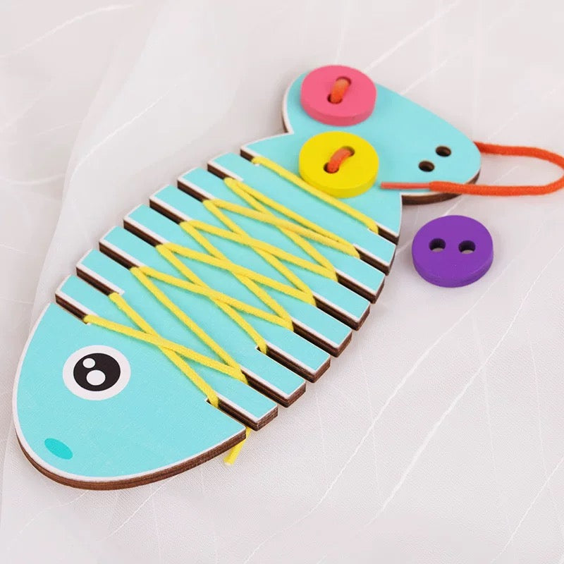 Lacing & Threading Wooden Fish