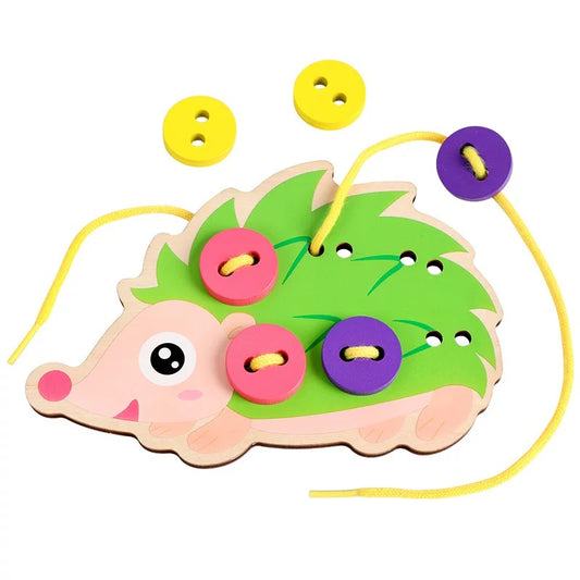 Lacing & Threading Wooden Hedgehog