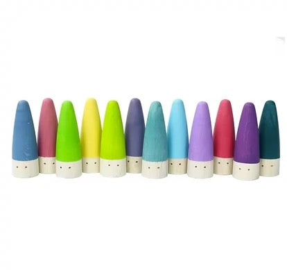 Wooden Rainbow Pastel Peg Dolls - Pointy Heads