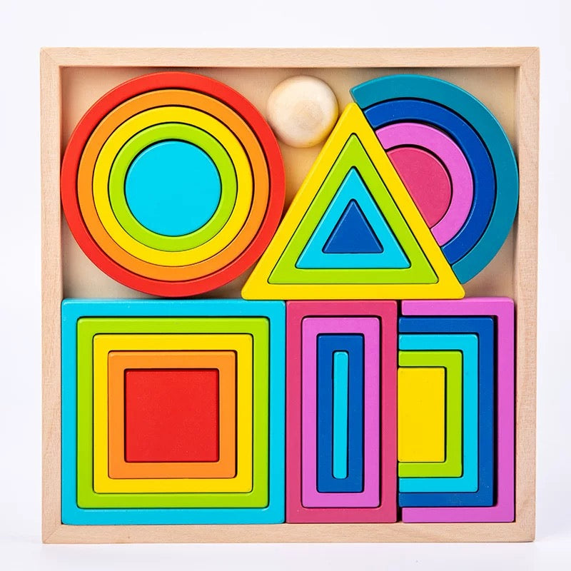 29 Piece Mindfulness Balance Geometric Wooden Blocks