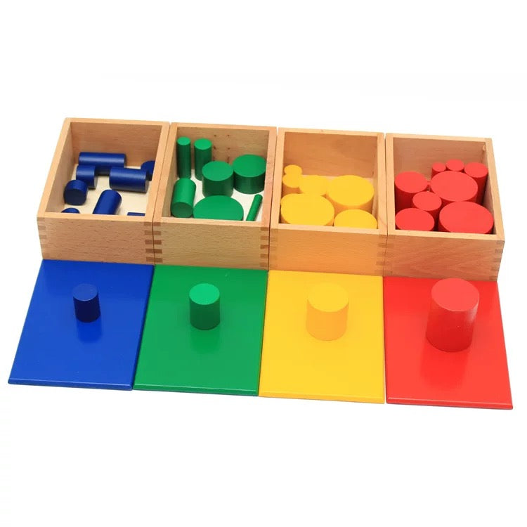 Montessori Wooden Knobless Cylinder Set