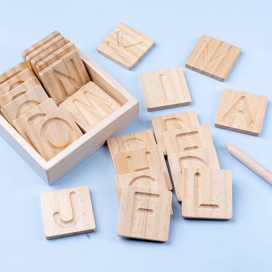 Reversible Wooden Alphabet Tracing Blocks