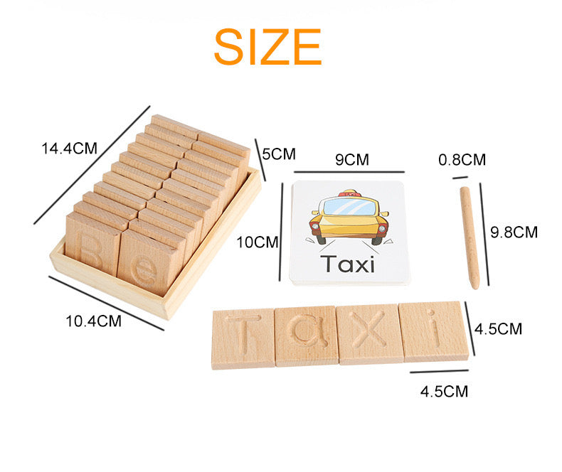 Reversible Wooden Alphabet Tracing Blocks