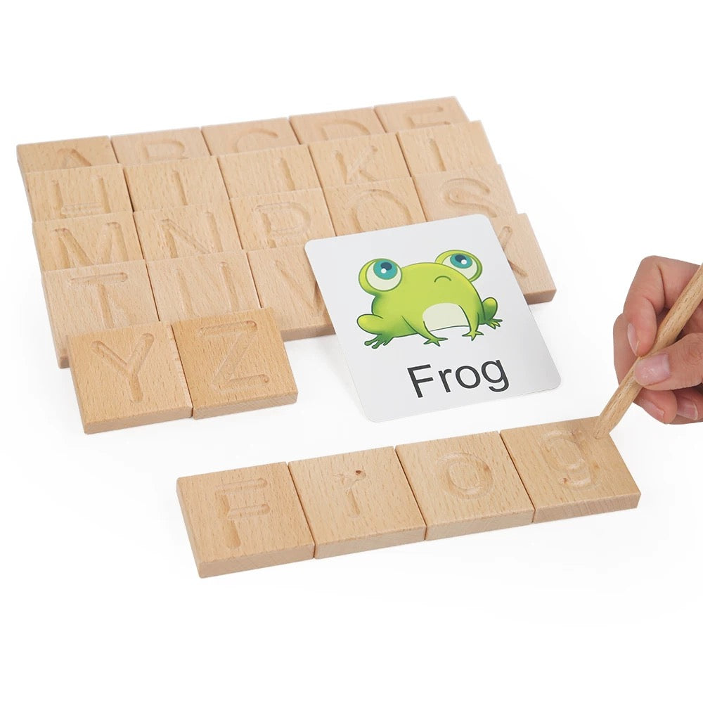 Reversible Wooden Alphabet Tracing Blocks