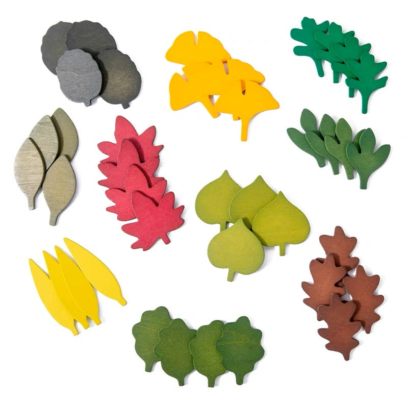 40pcs of Wooden Woodland Leaves