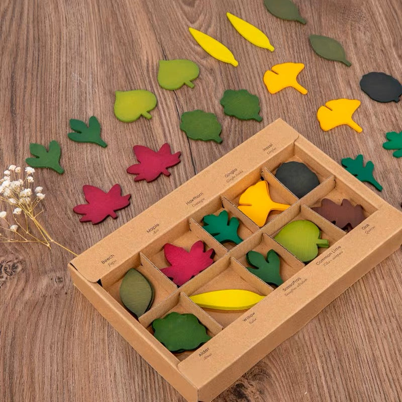40pcs of Wooden Woodland Leaves