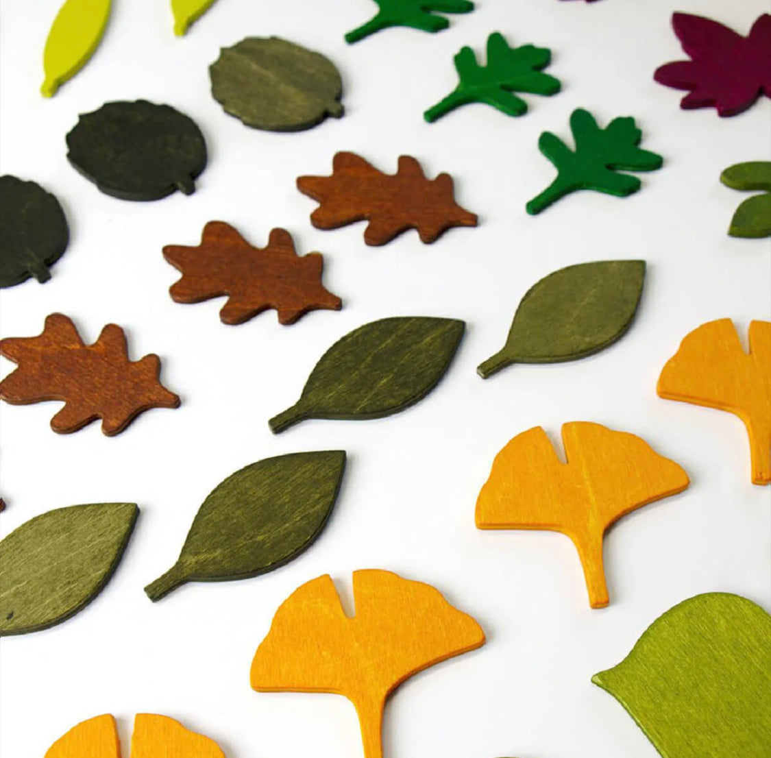 40pcs of Wooden Woodland Leaves