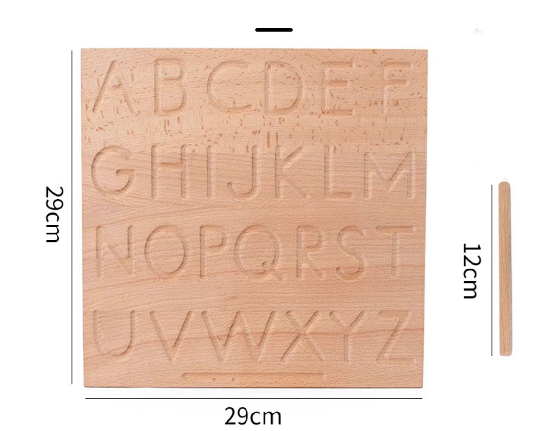 Double Sided Wooden Tracing Board - Upper & Lower Case Letters