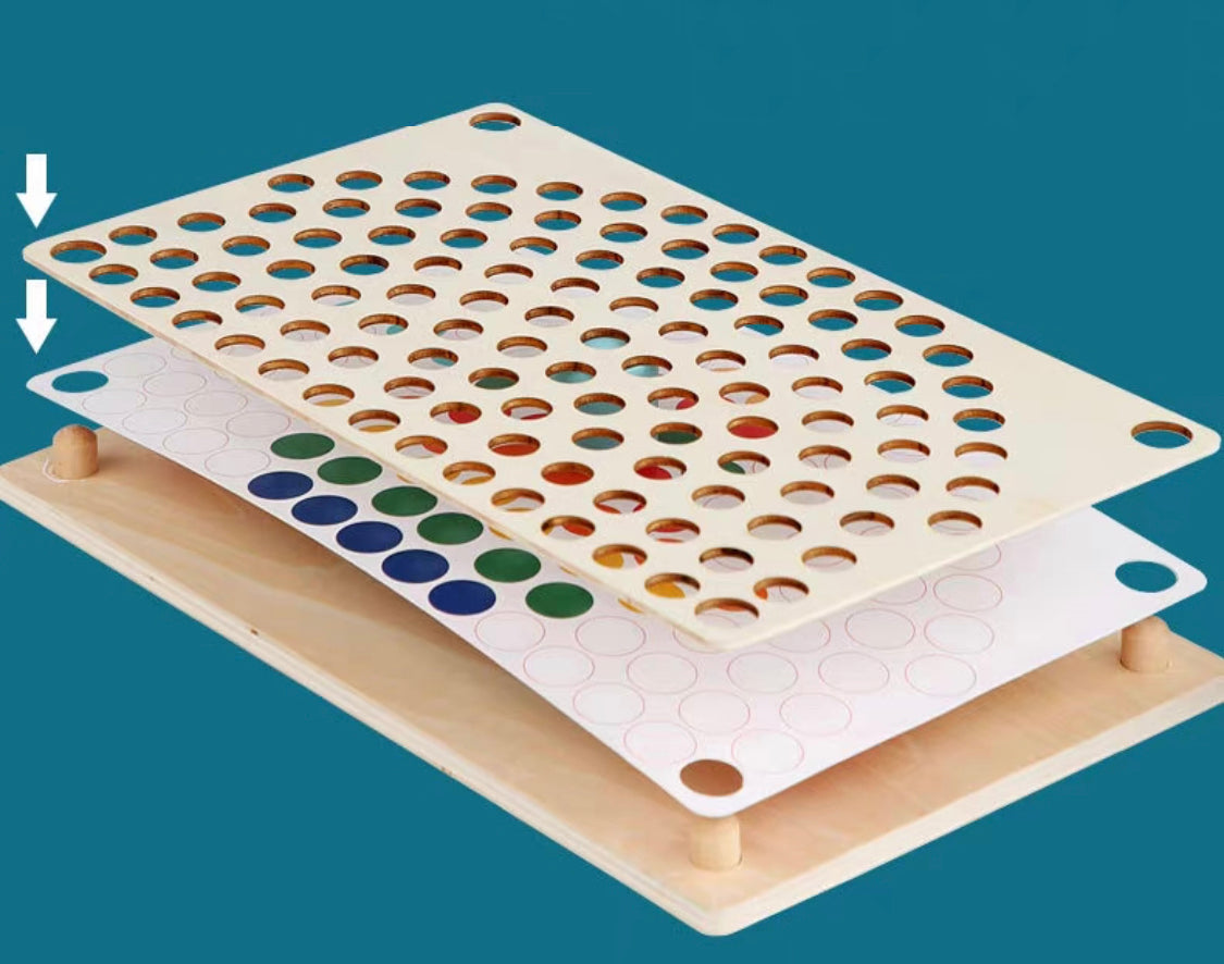 Wooden Rainbow Beads, Board & Templates