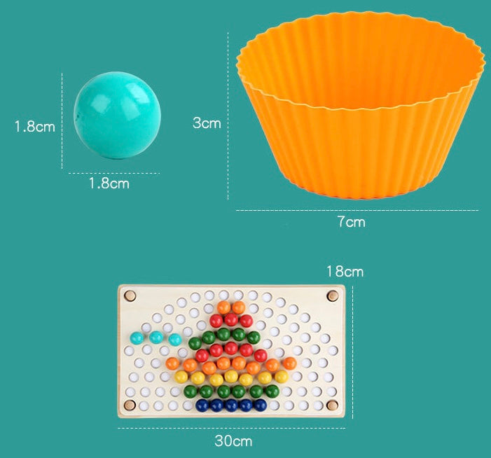 Wooden Rainbow Beads, Board & Templates
