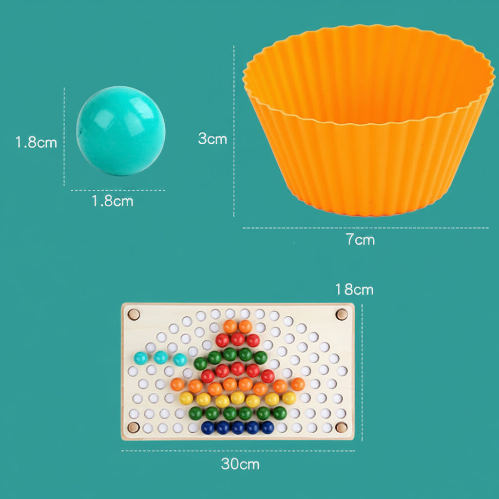 Wooden Rainbow Beads, Board & Templates