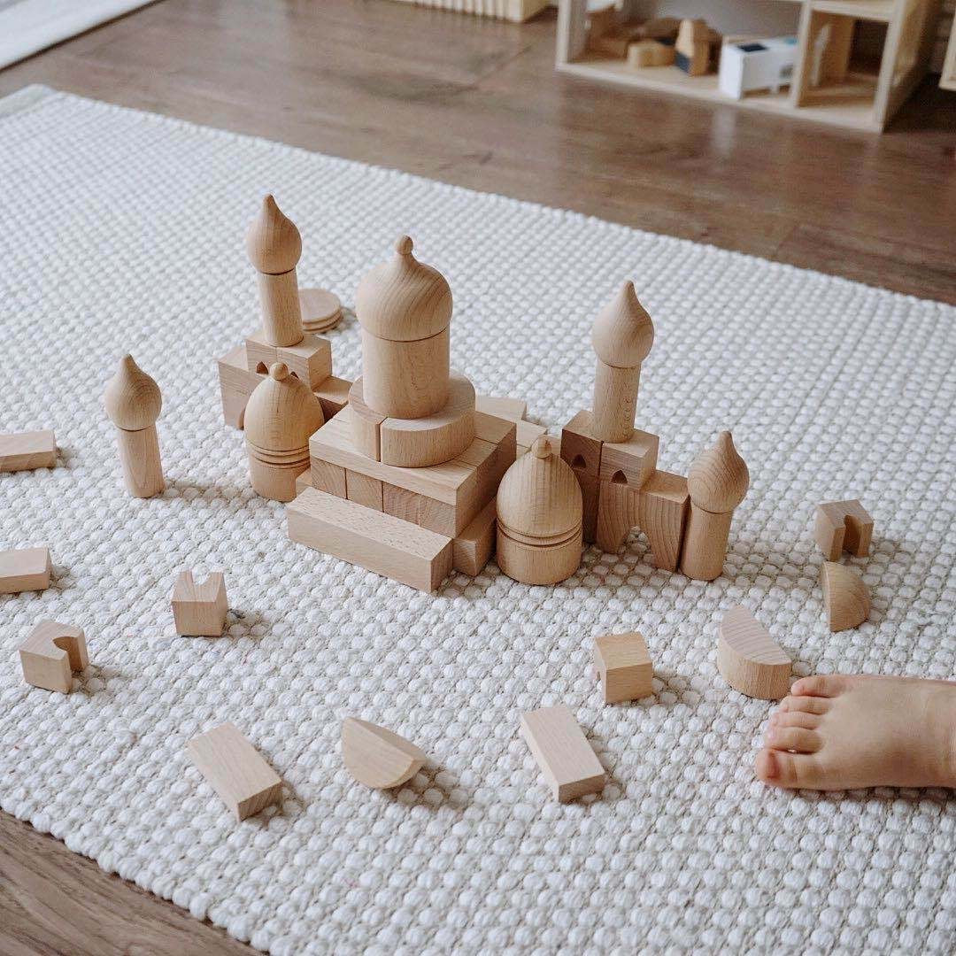 Aladdin's Palace - 55 Piece Wooden Building Blocks Set