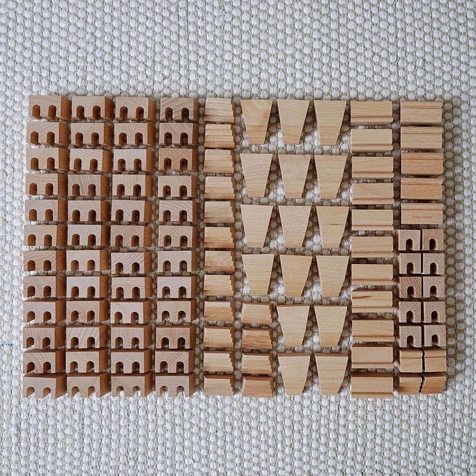 Roman Coliseum Wooden Architectural Building Blocks - 110 Piece Set