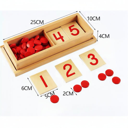 Montessori Wooden Number Cards and Counters