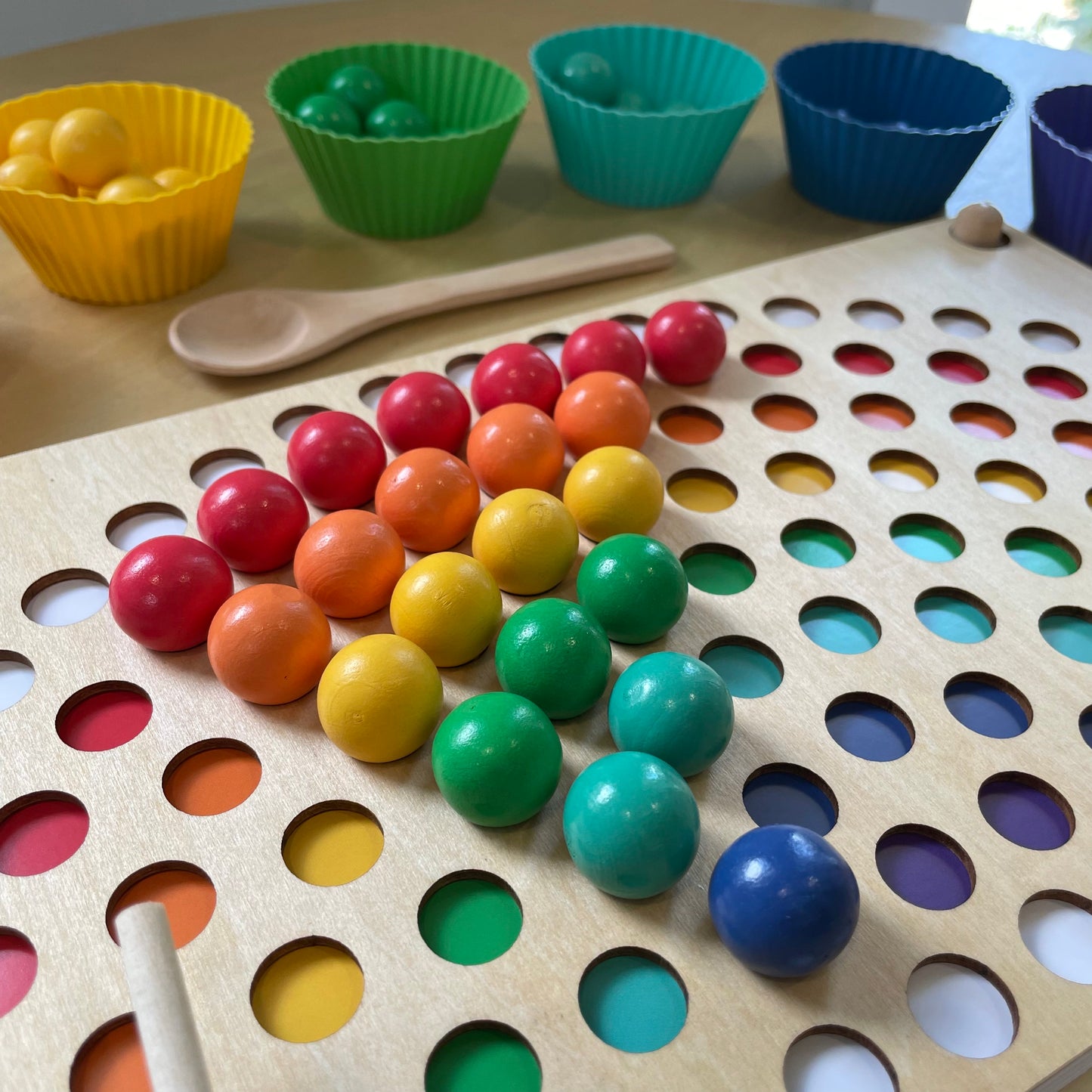 Wooden Rainbow Beads, Board & Templates