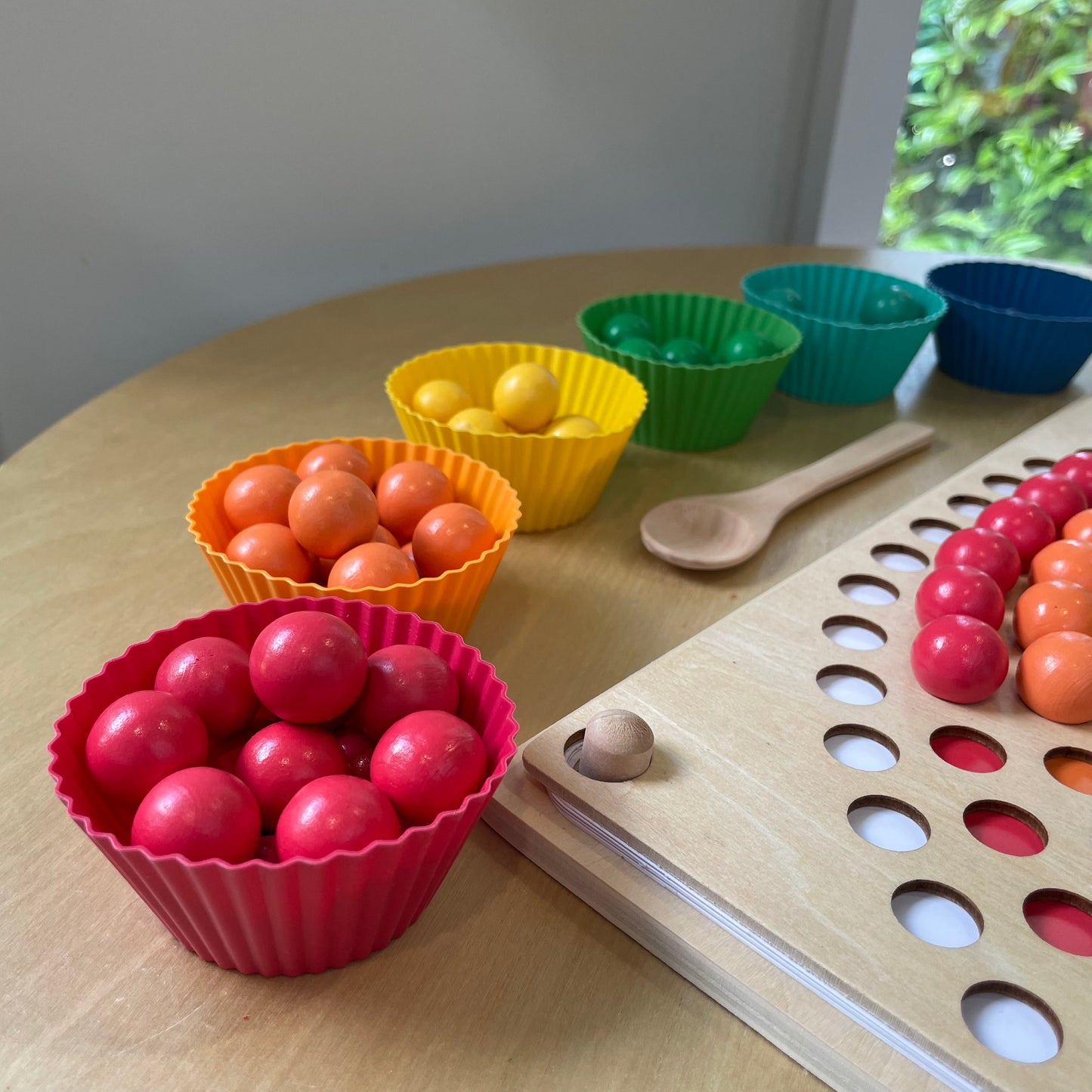Wooden Rainbow Beads, Board & Templates