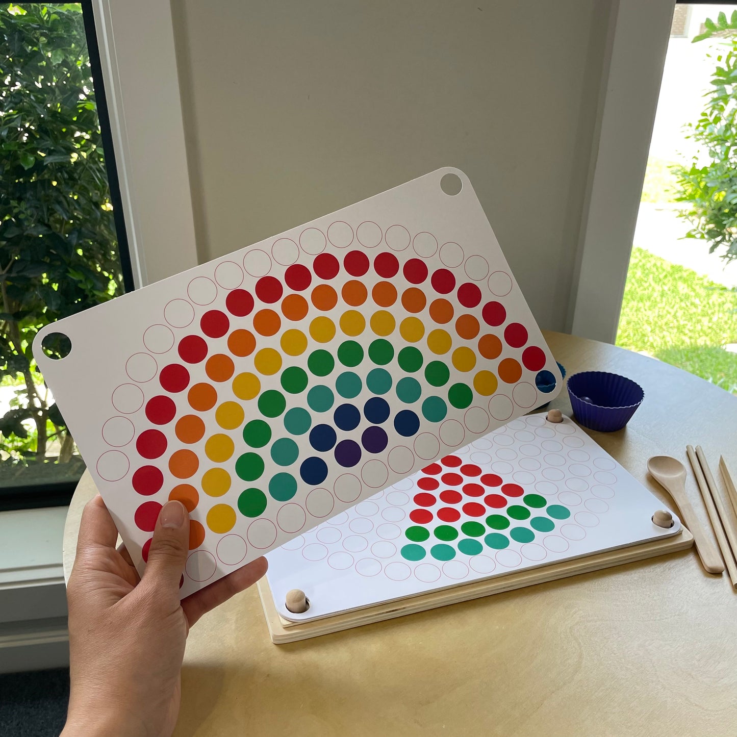 Wooden Rainbow Beads, Board & Templates
