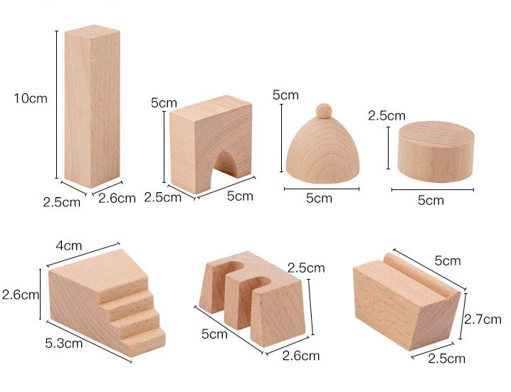 Aladdin's Palace - 55 Piece Wooden Building Blocks Set
