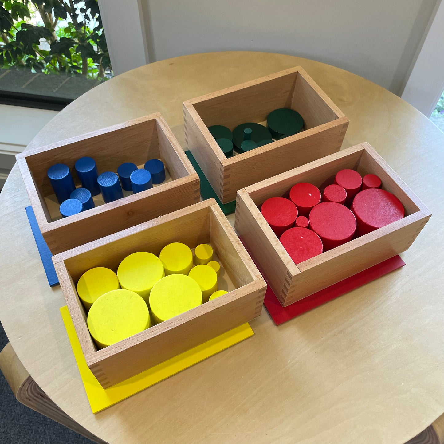 Montessori Wooden Knobless Cylinder Set