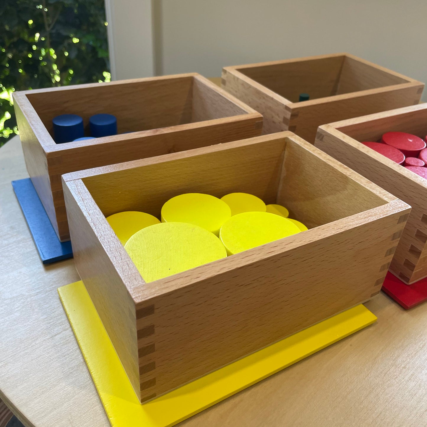Montessori Wooden Knobless Cylinder Set
