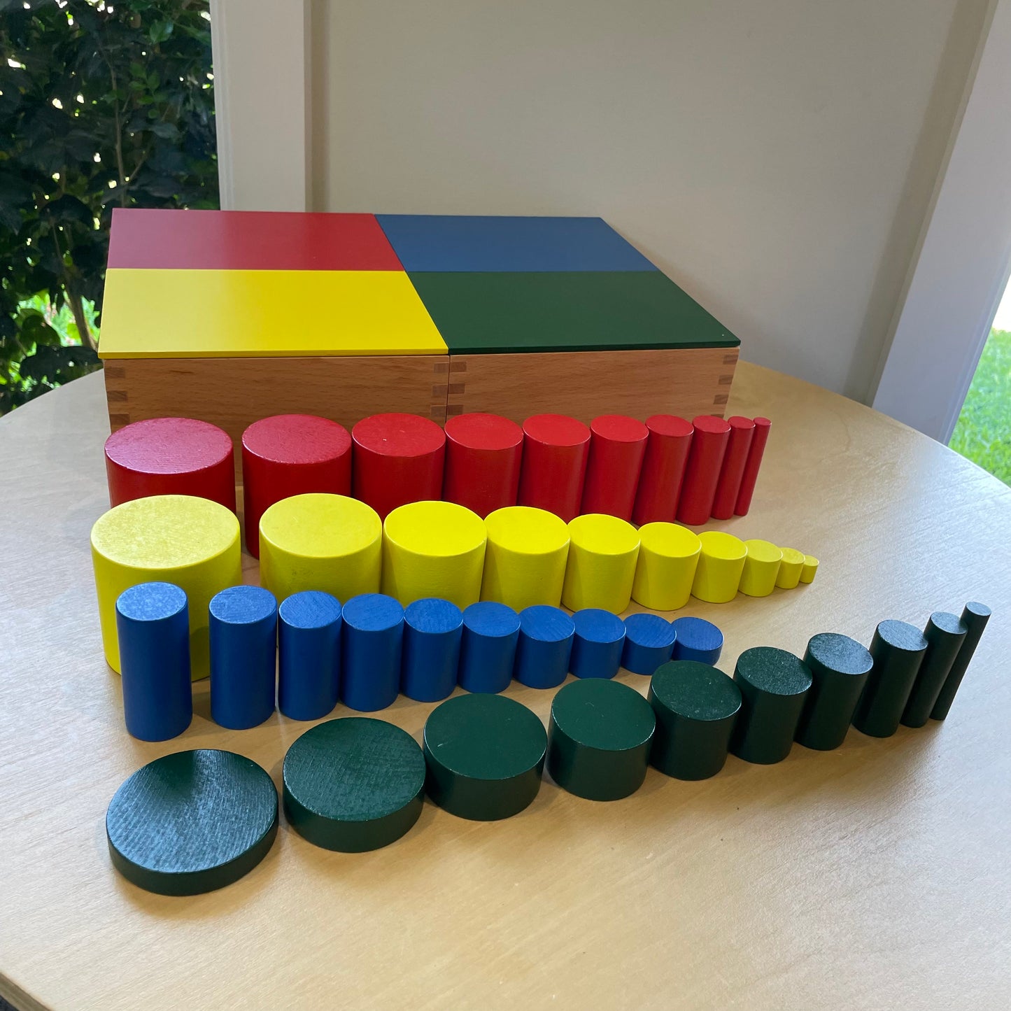 Montessori Wooden Knobless Cylinder Set